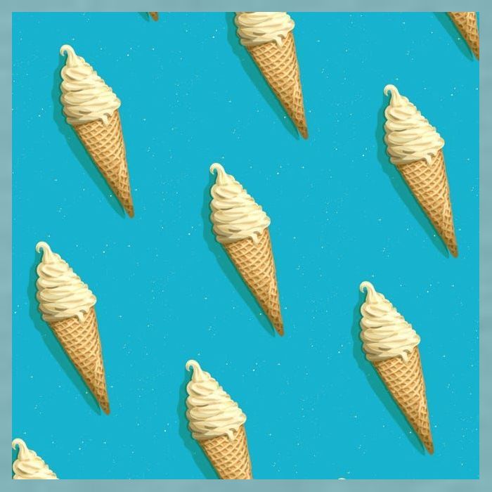 Ice Cream Cone Pattern Sueded Cloud Jersey T-Shirt