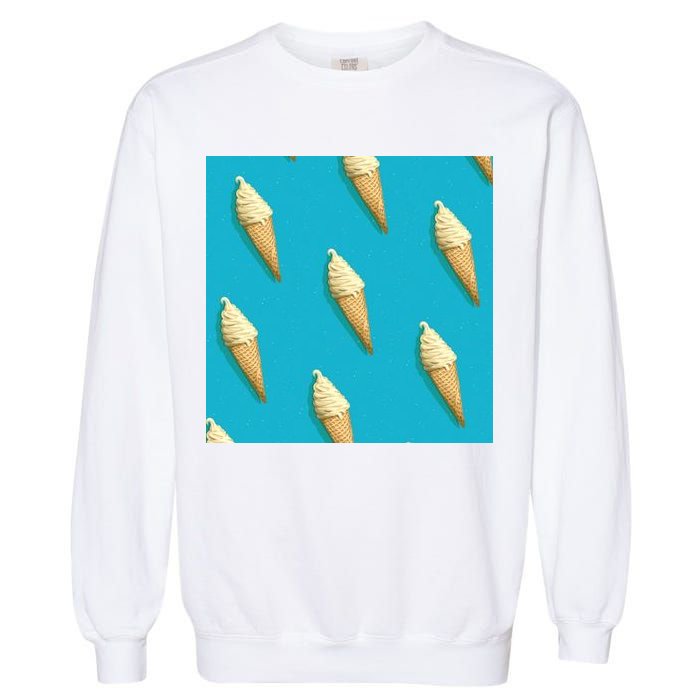 Ice Cream Cone Pattern Garment-Dyed Sweatshirt