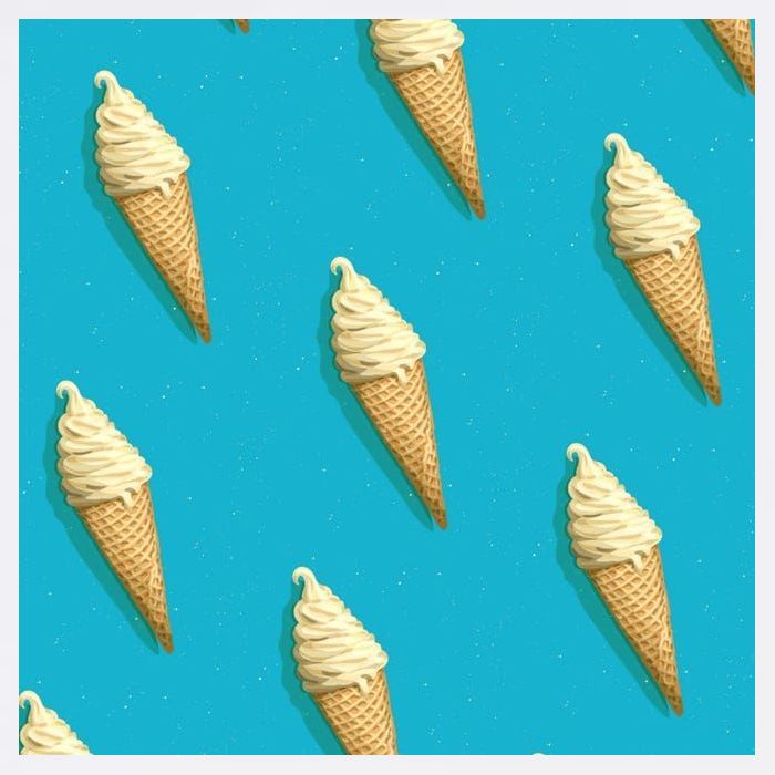Ice Cream Cone Pattern Garment-Dyed Sweatshirt