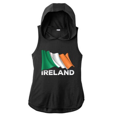 Ireland Country Cool Gift Waving Irish Flag Great Gift Ladies PosiCharge Tri-Blend Wicking Draft Hoodie Tank