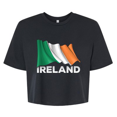 Ireland Country Cool Gift Waving Irish Flag Great Gift Bella+Canvas Jersey Crop Tee