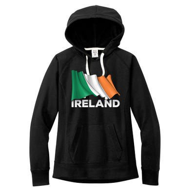 Ireland Country Cool Gift Waving Irish Flag Great Gift Women's Fleece Hoodie