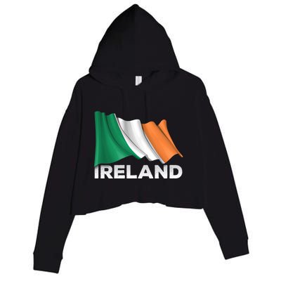 Ireland Country Cool Gift Waving Irish Flag Great Gift Crop Fleece Hoodie