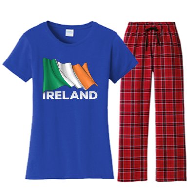 Ireland Country Cool Gift Waving Irish Flag Great Gift Women's Flannel Pajama Set