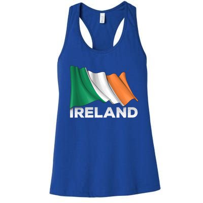 Ireland Country Cool Gift Waving Irish Flag Great Gift Women's Racerback Tank