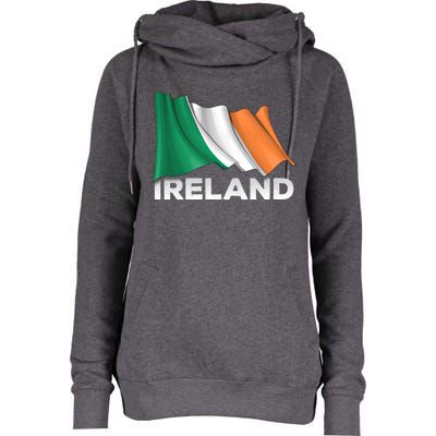 Ireland Country Cool Gift Waving Irish Flag Great Gift Womens Funnel Neck Pullover Hood