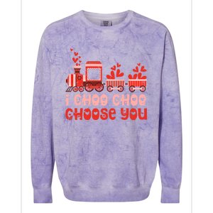 I Choo Choo Choose You Valentines Day Train Gift Colorblast Crewneck Sweatshirt