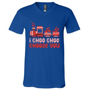 I Choo Choo Choose You Valentines Day Train Gift V-Neck T-Shirt