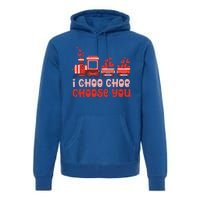 I Choo Choo Choose You Valentines Day Train Gift Premium Hoodie