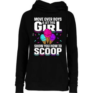 Ice Cream Cone Design For An Ice Cream Girl Womens Funnel Neck Pullover Hood