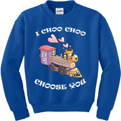 I Choo Choo Choose You Valentine's Day Cute Train Pun Gift Cute Gift Kids Sweatshirt