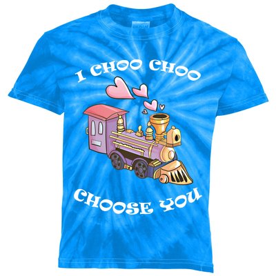 I Choo Choo Choose You Valentine's Day Cute Train Pun Gift Cute Gift Kids Tie-Dye T-Shirt