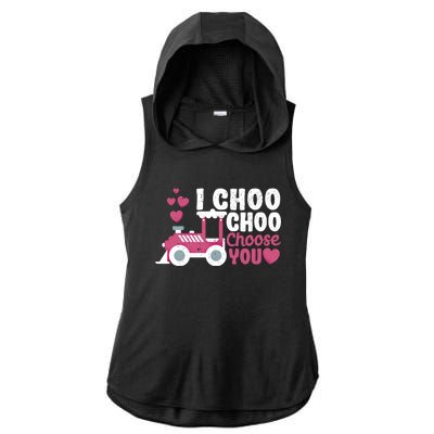 I Choo Choo Choose You Valentine's Day Train Lover Couples Cute Gift Ladies PosiCharge Tri-Blend Wicking Draft Hoodie Tank