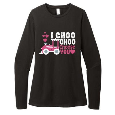 I Choo Choo Choose You Valentine's Day Train Lover Couples Cute Gift Womens CVC Long Sleeve Shirt