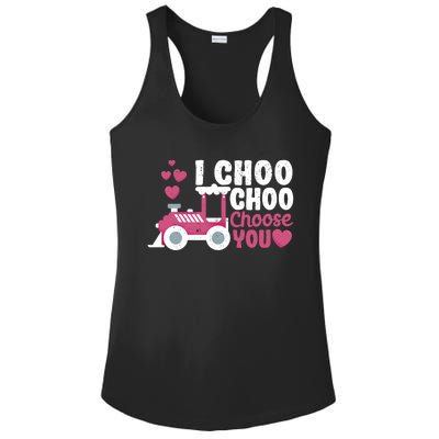 I Choo Choo Choose You Valentine's Day Train Lover Couples Cute Gift Ladies PosiCharge Competitor Racerback Tank