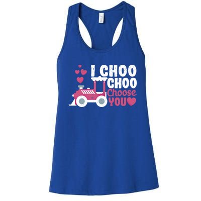 I Choo Choo Choose You Valentine's Day Train Lover Couples Cute Gift Women's Racerback Tank