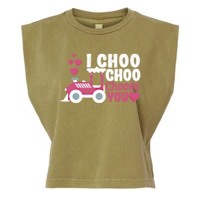 I Choo Choo Choose You Valentine's Day Train Lover Couples Cute Gift Garment-Dyed Women's Muscle Tee