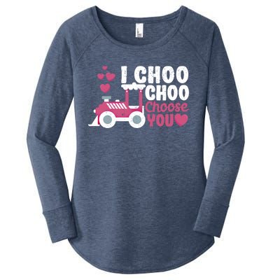 I Choo Choo Choose You Valentine's Day Train Lover Couples Cute Gift Women's Perfect Tri Tunic Long Sleeve Shirt