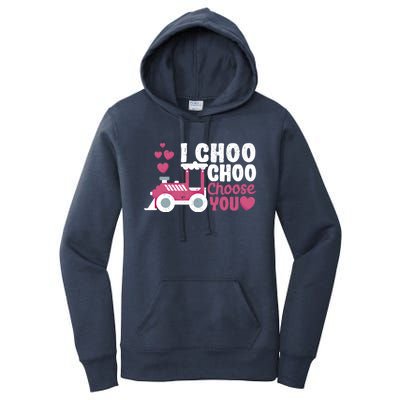 I Choo Choo Choose You Valentine's Day Train Lover Couples Cute Gift Women's Pullover Hoodie