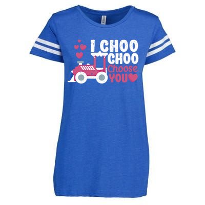 I Choo Choo Choose You Valentine's Day Train Lover Couples Cute Gift Enza Ladies Jersey Football T-Shirt