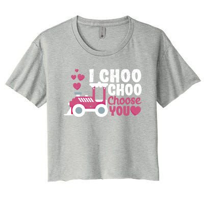 I Choo Choo Choose You Valentine's Day Train Lover Couples Cute Gift Women's Crop Top Tee