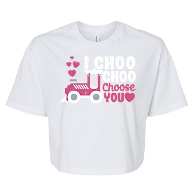 I Choo Choo Choose You Valentine's Day Train Lover Couples Cute Gift Bella+Canvas Jersey Crop Tee