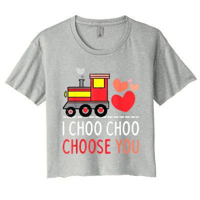 I Choo Choo Choose You Valentines Day Train Boy Women's Crop Top Tee