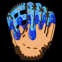 Ice Cream Cone Baseball Glove Drip Stripe Pom Pom Beanie