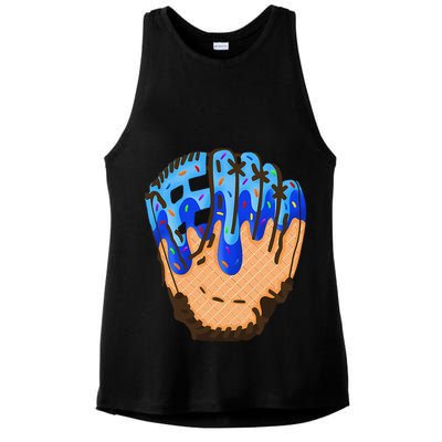 Ice Cream Cone Baseball Glove Drip Ladies PosiCharge Tri-Blend Wicking Tank
