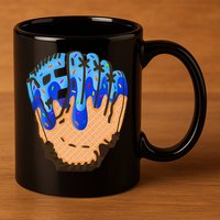 Ice Cream Cone Baseball Glove Drip 11oz C Handle Ceramic Mug