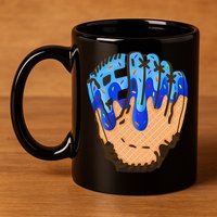 Ice Cream Cone Baseball Glove Drip 11oz C Handle Ceramic Mug