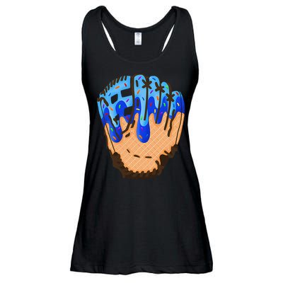Ice Cream Cone Baseball Glove Drip Ladies Essential Flowy Tank