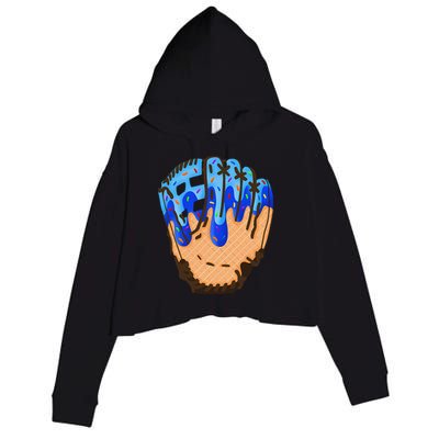 Ice Cream Cone Baseball Glove Drip Crop Fleece Hoodie