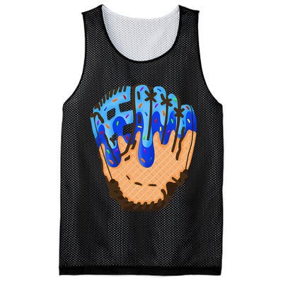 Ice Cream Cone Baseball Glove Drip Mesh Reversible Basketball Jersey Tank