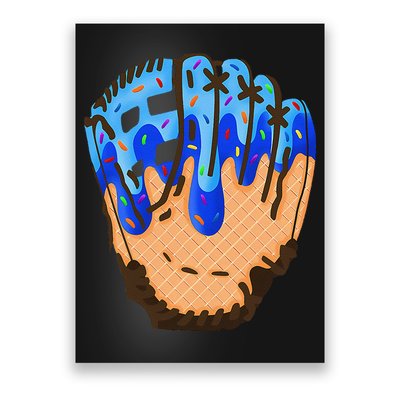 Ice Cream Cone Baseball Glove Drip Poster