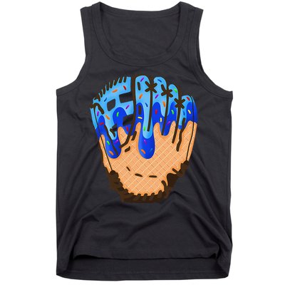 Ice Cream Cone Baseball Glove Drip Tank Top