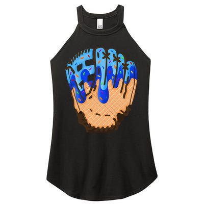 Ice Cream Cone Baseball Glove Drip Women's Perfect Tri Rocker Tank