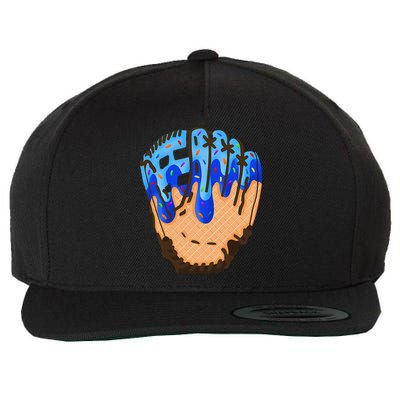 Ice Cream Cone Baseball Glove Drip Wool Snapback Cap