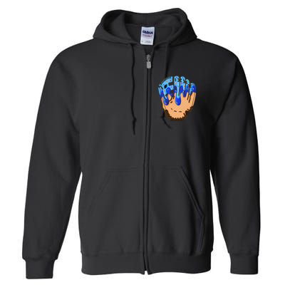 Ice Cream Cone Baseball Glove Drip Full Zip Hoodie