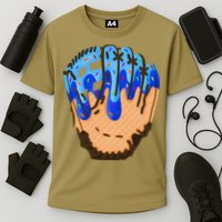 Ice Cream Cone Baseball Glove Drip Cooling Performance Crew T-Shirt