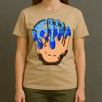 Ice Cream Cone Baseball Glove Drip T-Shirt