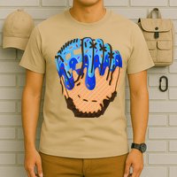 Ice Cream Cone Baseball Glove Drip T-Shirt