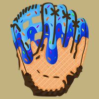 Ice Cream Cone Baseball Glove Drip T-Shirt
