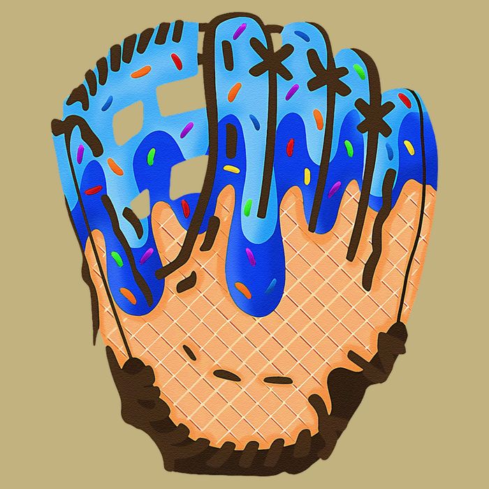 Ice Cream Cone Baseball Glove Drip T-Shirt