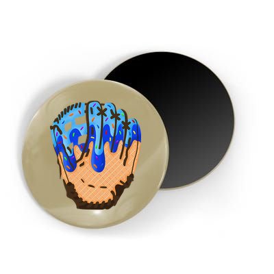 Ice Cream Cone Baseball Glove Drip Magnet