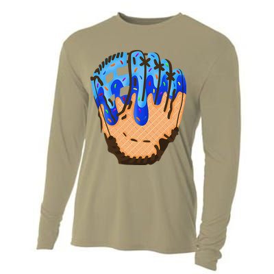 Ice Cream Cone Baseball Glove Drip Cooling Performance Long Sleeve Crew
