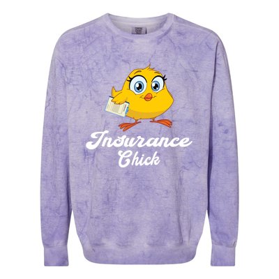 Insurance Chick Cute Gift Funny Insurance Agent Gift Colorblast Crewneck Sweatshirt