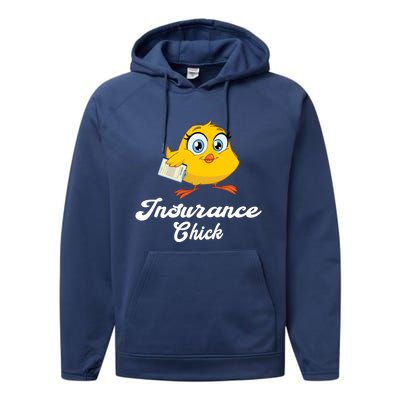 Insurance Chick Cute Gift Funny Insurance Agent Gift Performance Fleece Hoodie