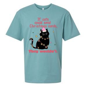 If Cats Could Send Christmas Cards They WouldnT Funny Cat Sueded Cloud Jersey T-Shirt