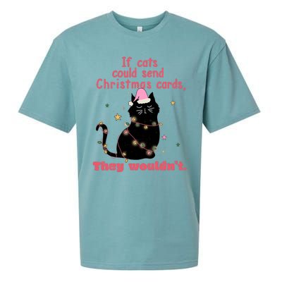 If Cats Could Send Christmas Cards They WouldnT Funny Cat Sueded Cloud Jersey T-Shirt